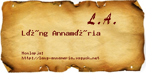 Láng Annamária névjegykártya